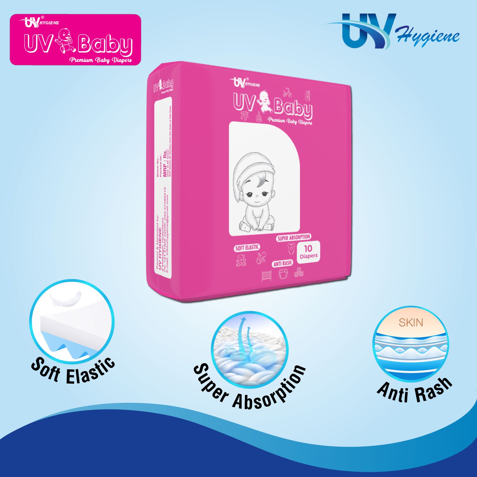 Premium Baby Diapers XS (0–3 Years) 10 diapers