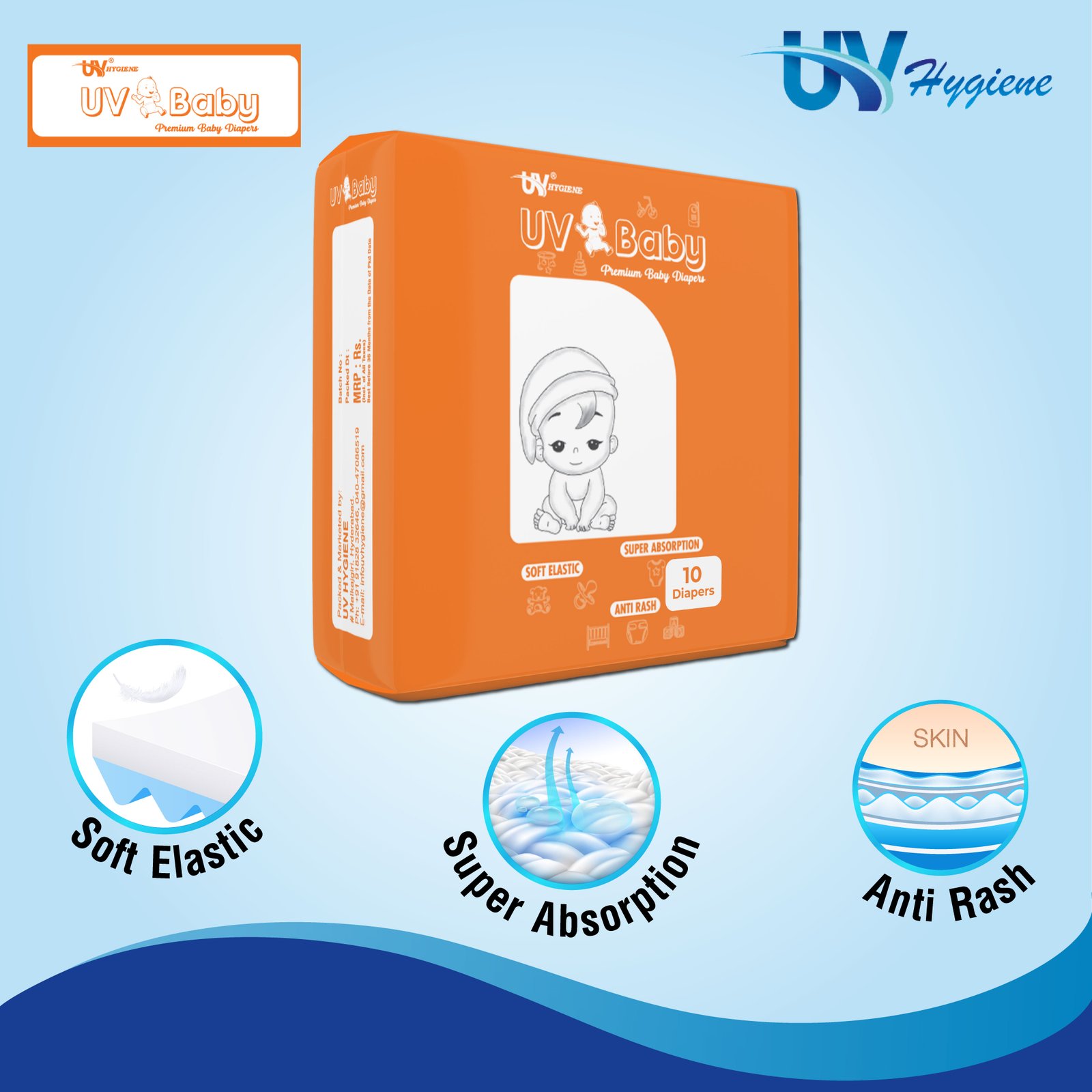 Premium Baby Diapers S (0–7 Years) 10 diapers